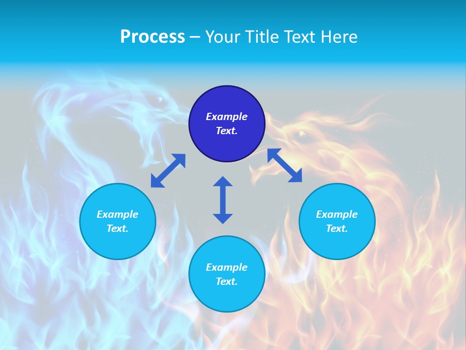 A Blue And Yellow Fire Dragon Powerpoint Presentation PowerPoint Template