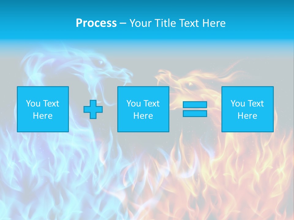 A Blue And Yellow Fire Dragon Powerpoint Presentation PowerPoint Template