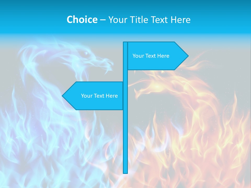 A Blue And Yellow Fire Dragon Powerpoint Presentation PowerPoint Template
