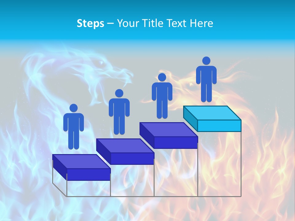 A Blue And Yellow Fire Dragon Powerpoint Presentation PowerPoint Template