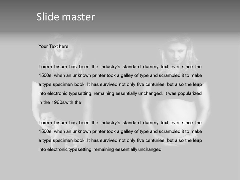 A Pregnant Woman Holding A Baby In Her Hands PowerPoint Template