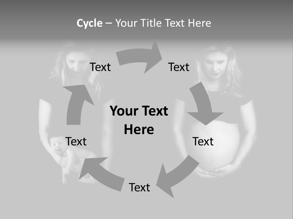 A Pregnant Woman Holding A Baby In Her Hands PowerPoint Template