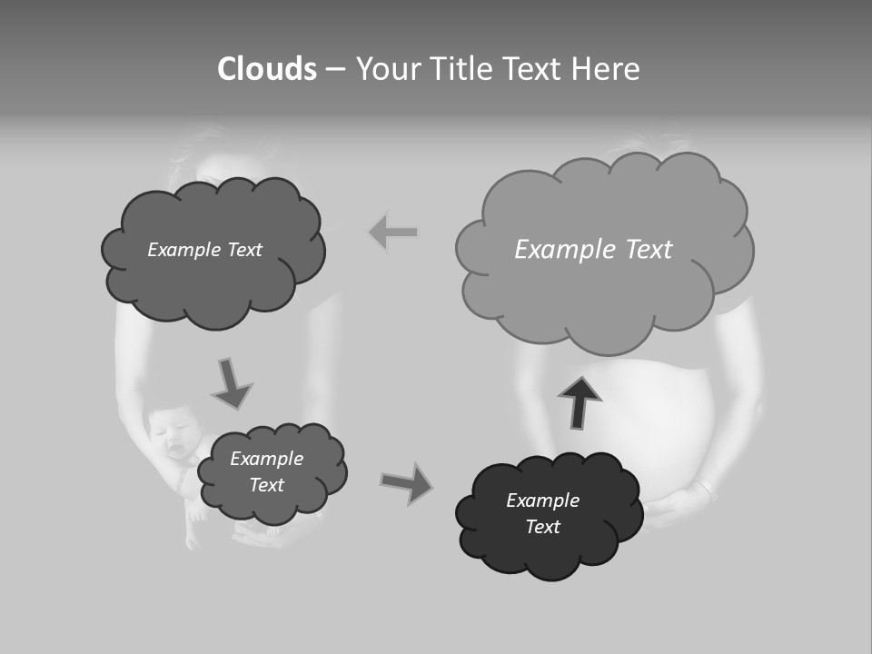 A Pregnant Woman Holding A Baby In Her Hands PowerPoint Template