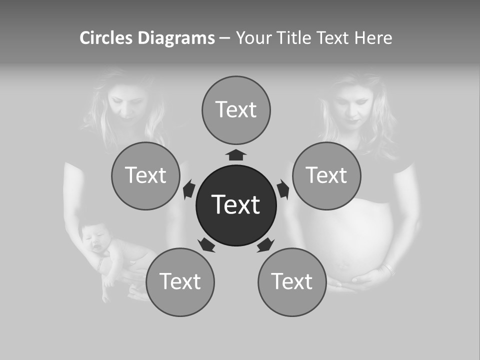 A Pregnant Woman Holding A Baby In Her Hands PowerPoint Template