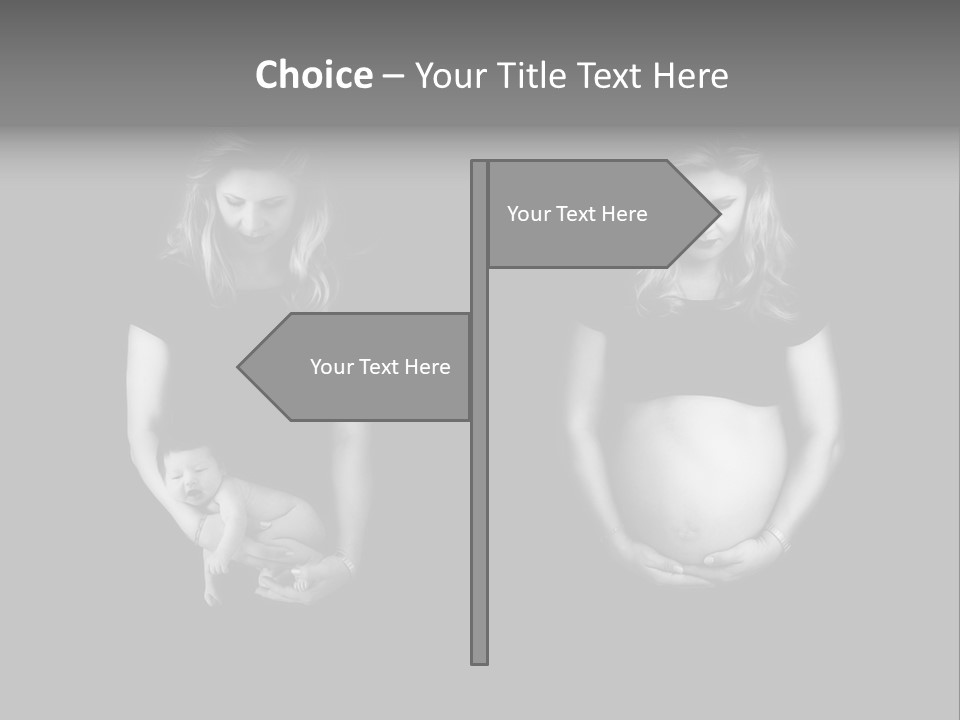 A Pregnant Woman Holding A Baby In Her Hands PowerPoint Template