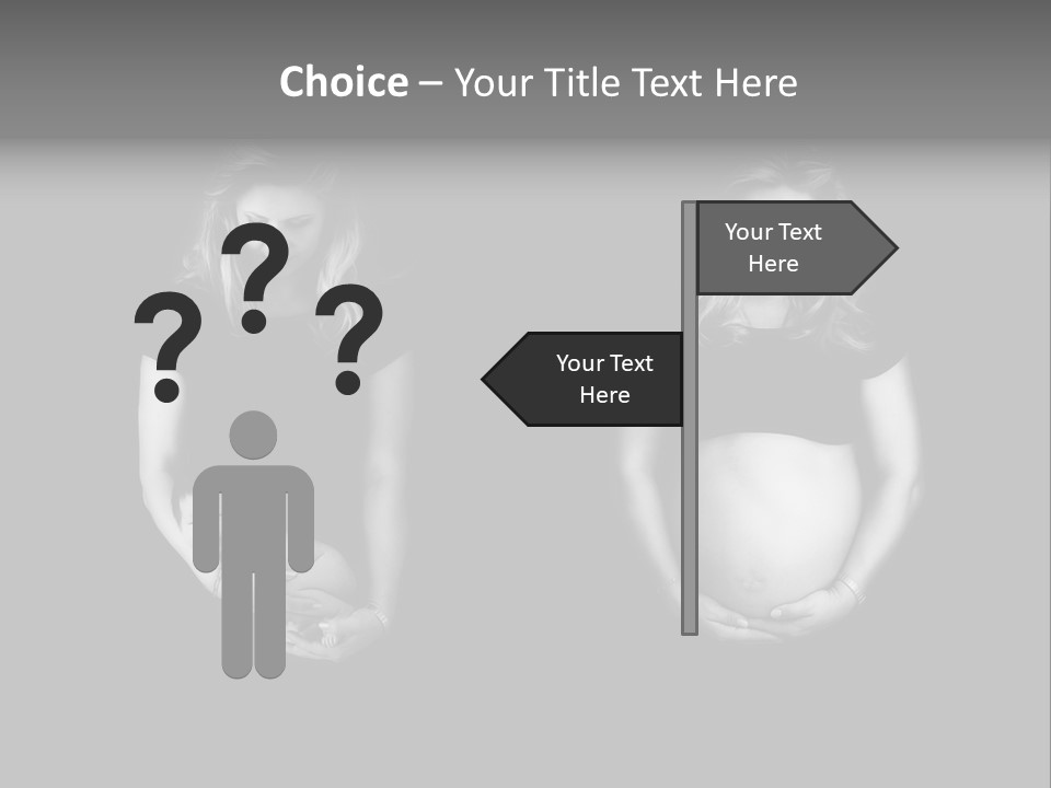 A Pregnant Woman Holding A Baby In Her Hands PowerPoint Template