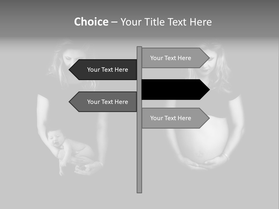 A Pregnant Woman Holding A Baby In Her Hands PowerPoint Template