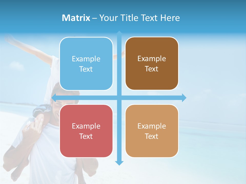 A Man Carrying A Child On His Shoulders On The Beach PowerPoint Template