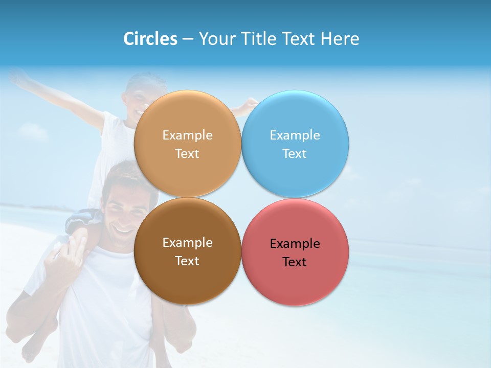 A Man Carrying A Child On His Shoulders On The Beach PowerPoint Template