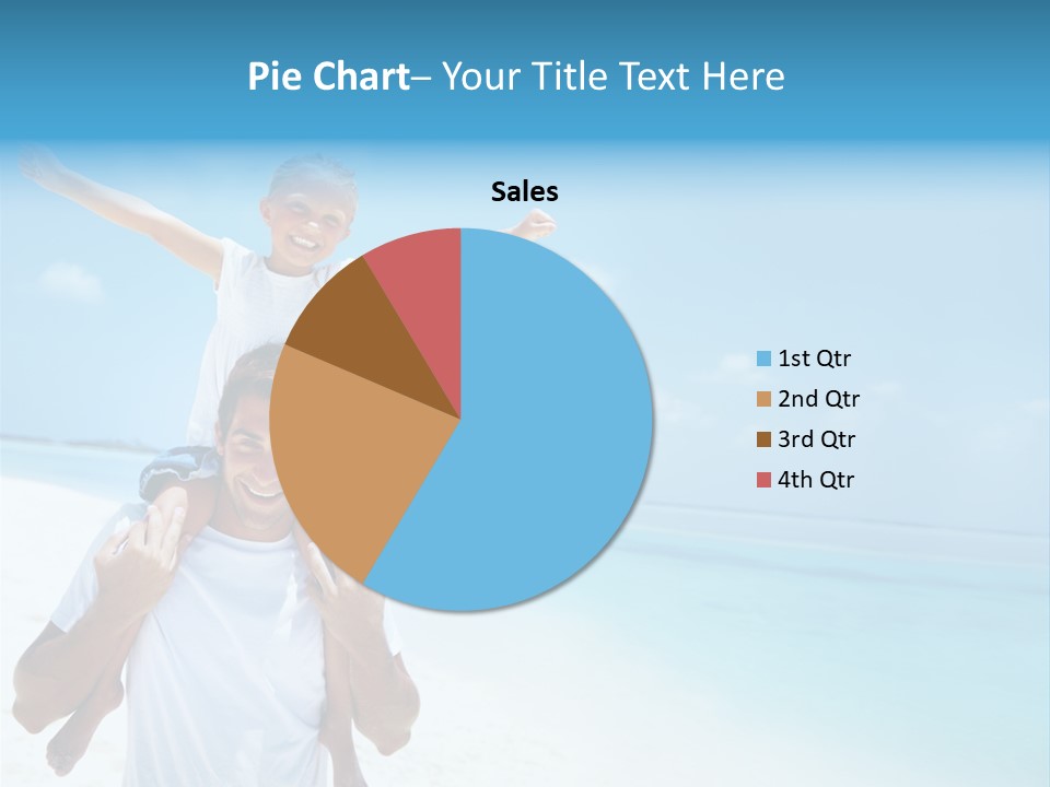 A Man Carrying A Child On His Shoulders On The Beach PowerPoint Template