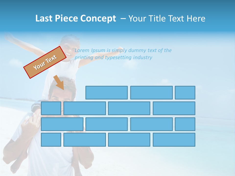 A Man Carrying A Child On His Shoulders On The Beach PowerPoint Template