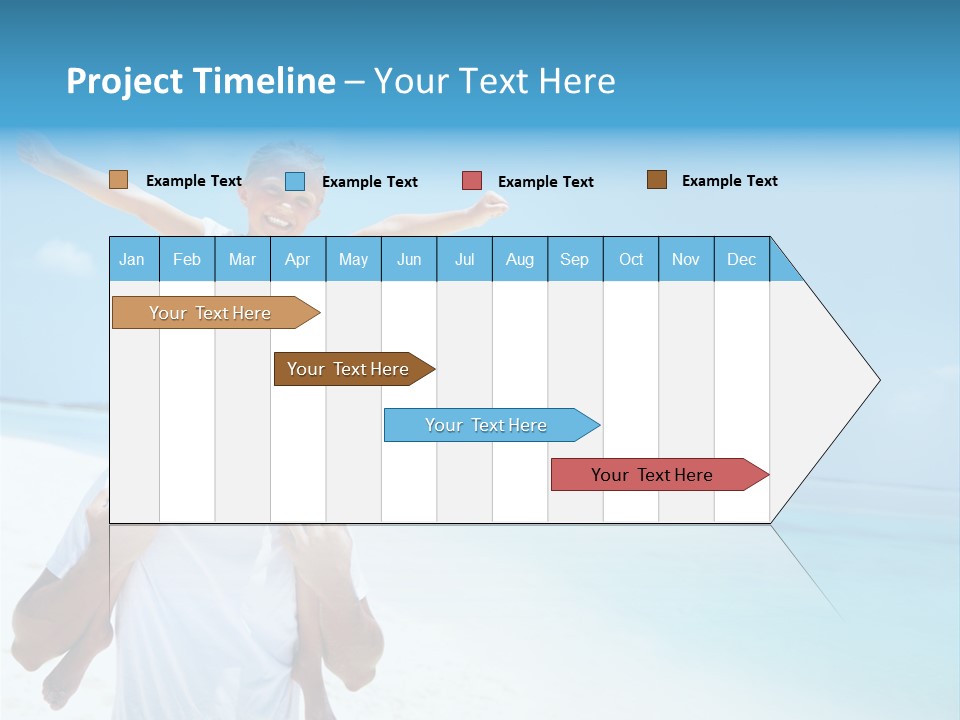 A Man Carrying A Child On His Shoulders On The Beach PowerPoint Template