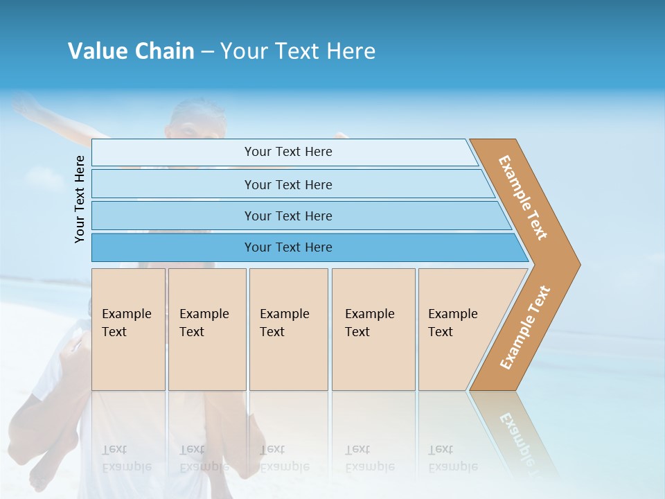 A Man Carrying A Child On His Shoulders On The Beach PowerPoint Template