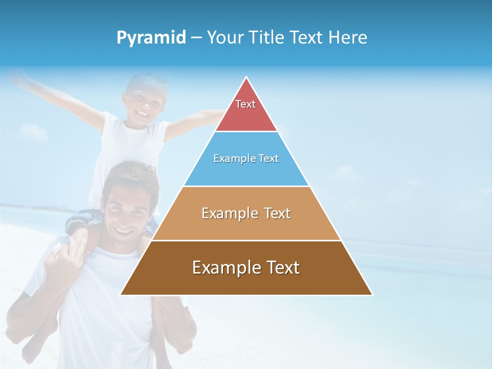 A Man Carrying A Child On His Shoulders On The Beach PowerPoint Template
