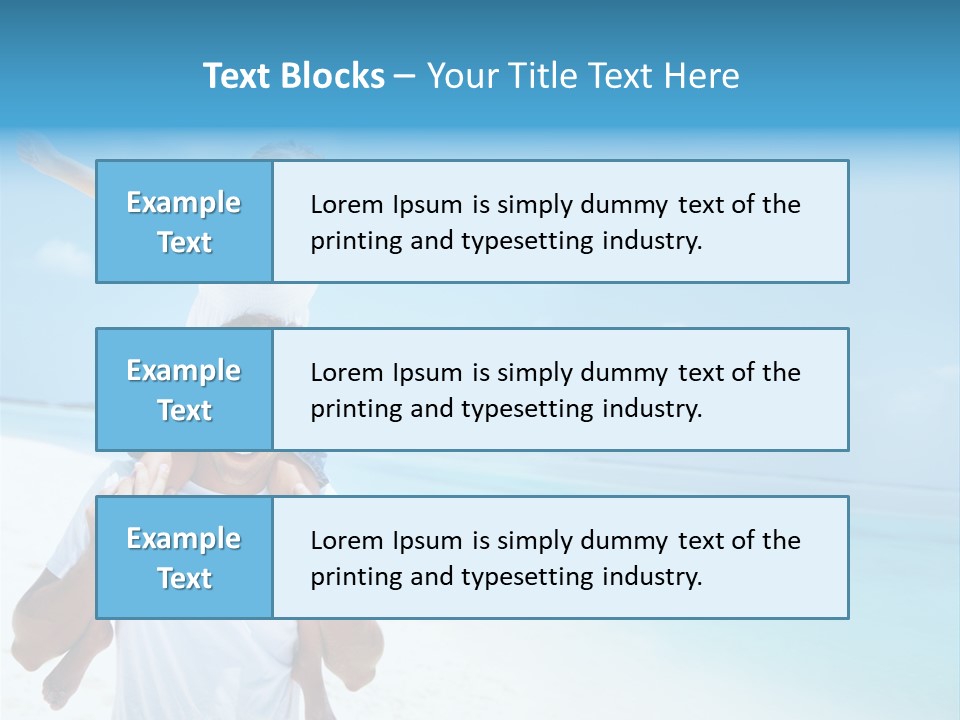 A Man Carrying A Child On His Shoulders On The Beach PowerPoint Template