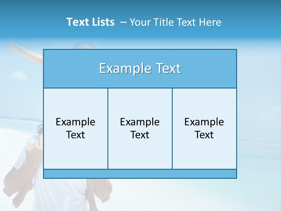 A Man Carrying A Child On His Shoulders On The Beach PowerPoint Template