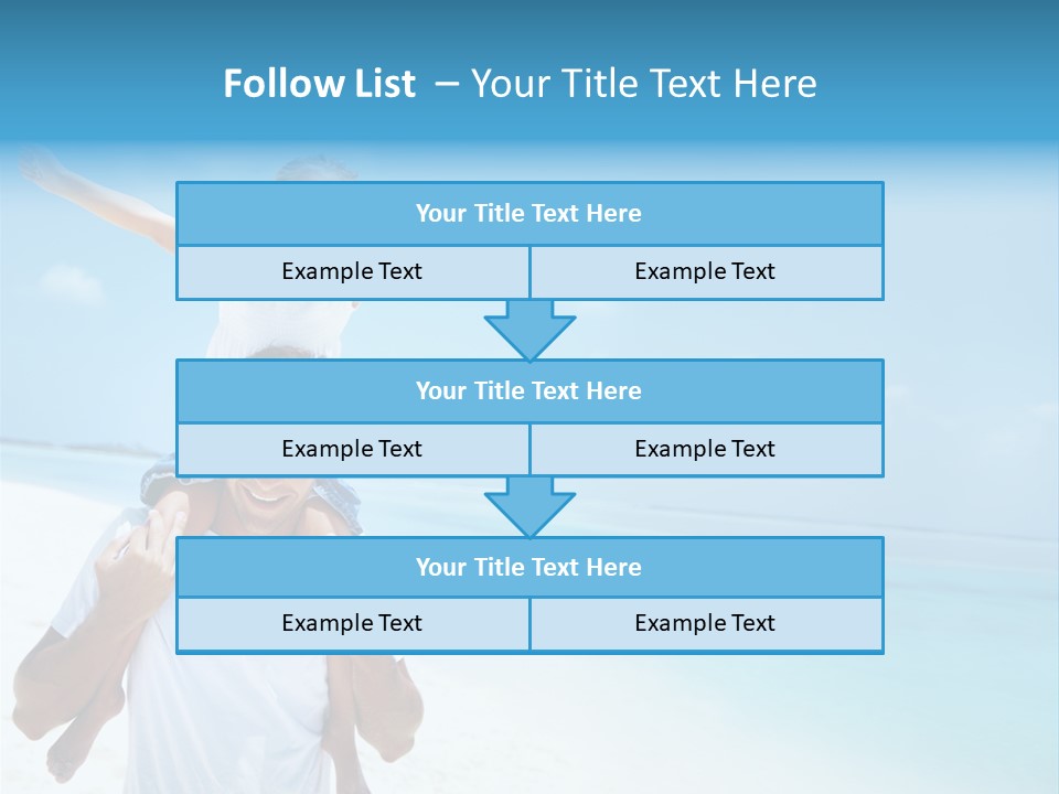 A Man Carrying A Child On His Shoulders On The Beach PowerPoint Template