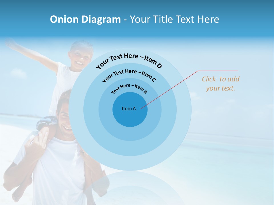 A Man Carrying A Child On His Shoulders On The Beach PowerPoint Template