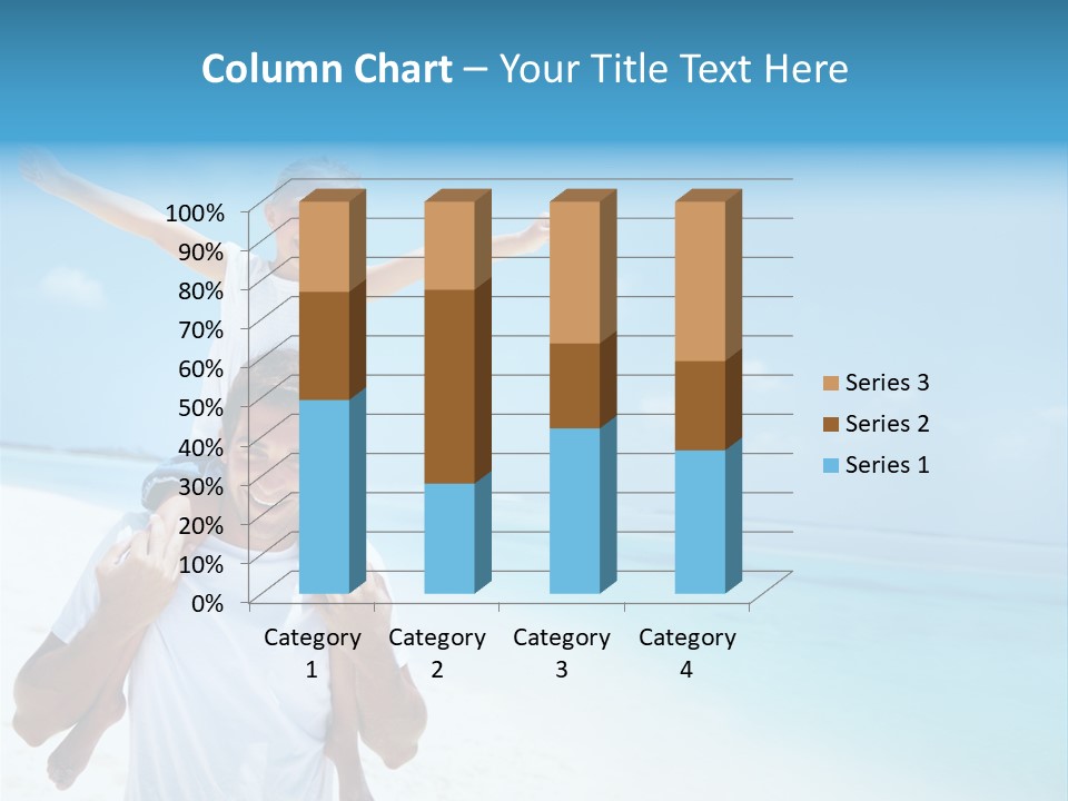 A Man Carrying A Child On His Shoulders On The Beach PowerPoint Template