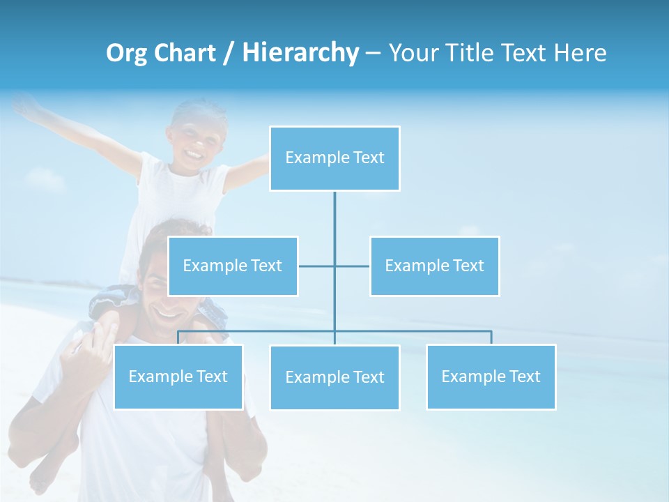 A Man Carrying A Child On His Shoulders On The Beach PowerPoint Template