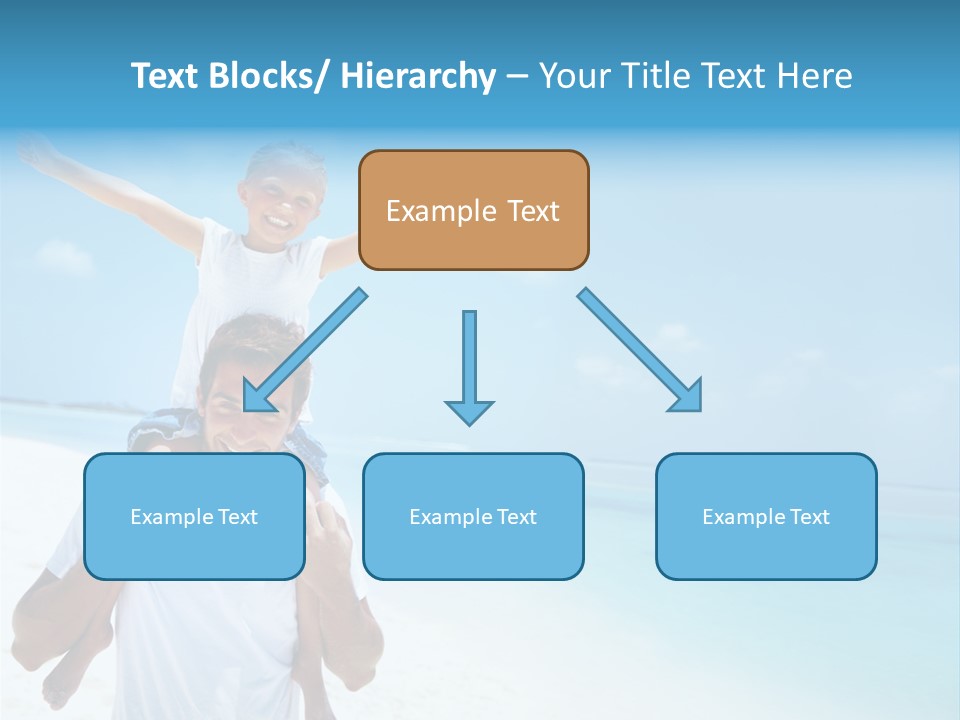 A Man Carrying A Child On His Shoulders On The Beach PowerPoint Template