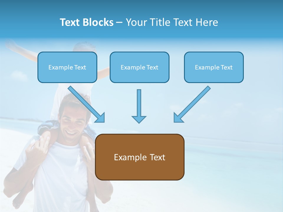 A Man Carrying A Child On His Shoulders On The Beach PowerPoint Template