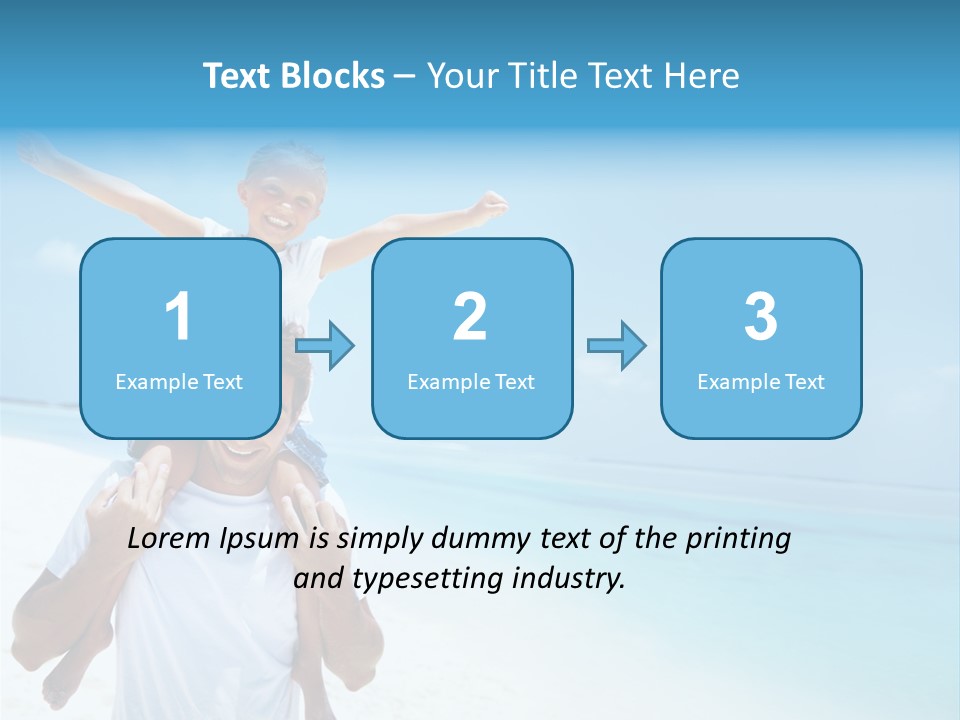 A Man Carrying A Child On His Shoulders On The Beach PowerPoint Template