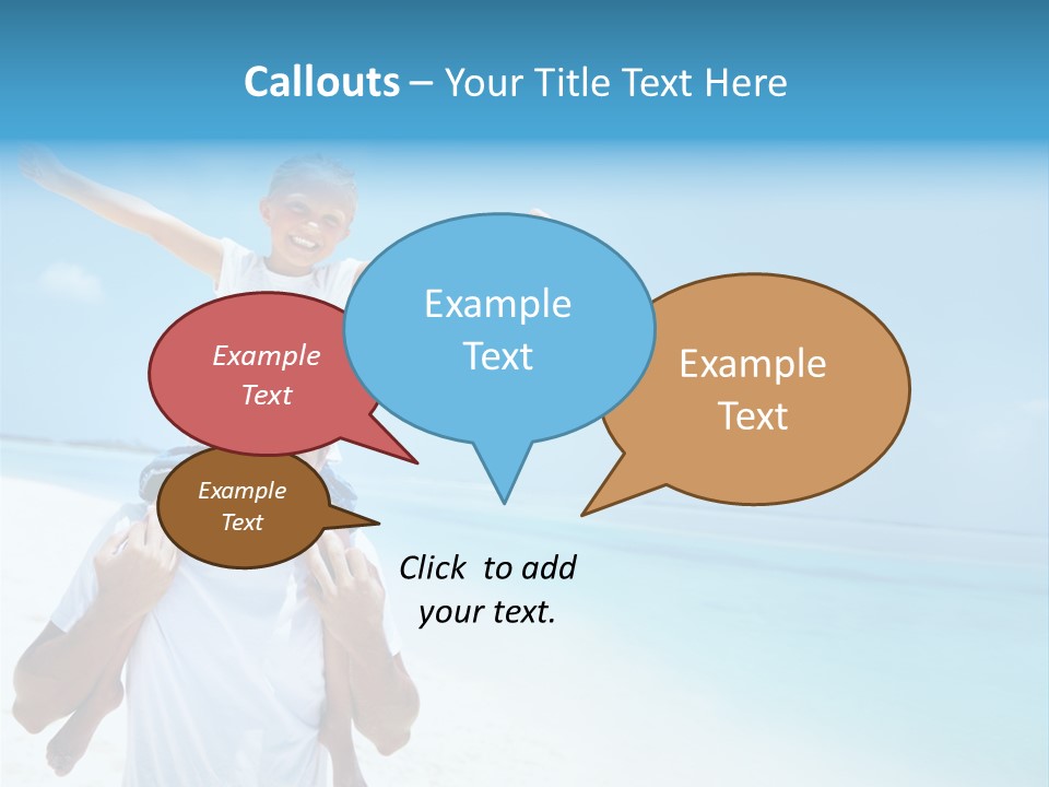 A Man Carrying A Child On His Shoulders On The Beach PowerPoint Template