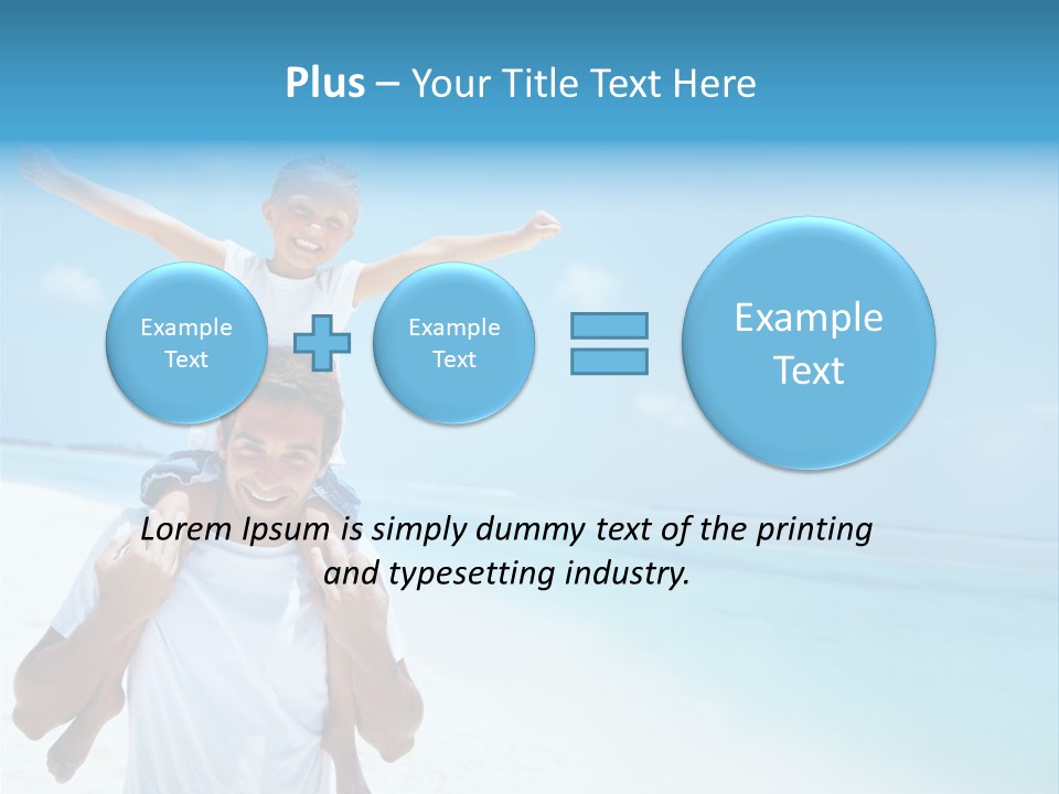 A Man Carrying A Child On His Shoulders On The Beach PowerPoint Template