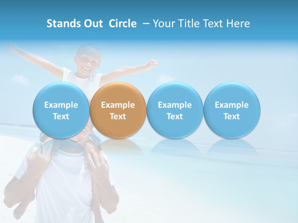 A Man Carrying A Child On His Shoulders On The Beach PowerPoint Template