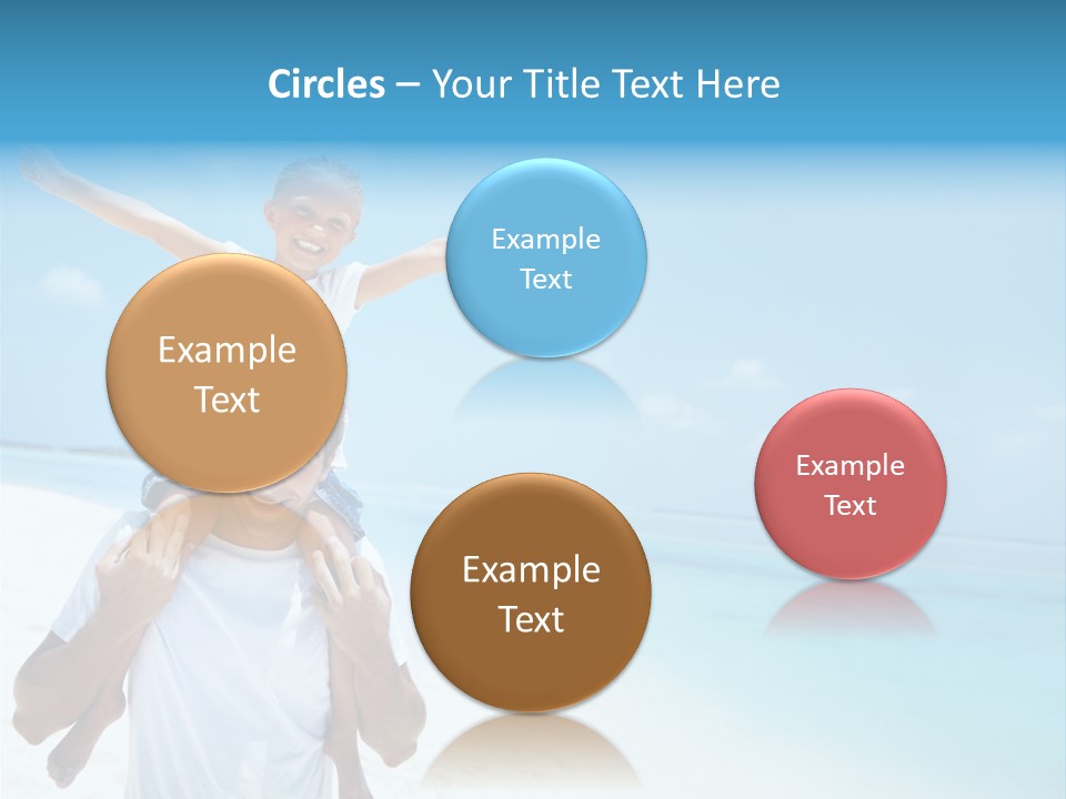 A Man Carrying A Child On His Shoulders On The Beach PowerPoint Template