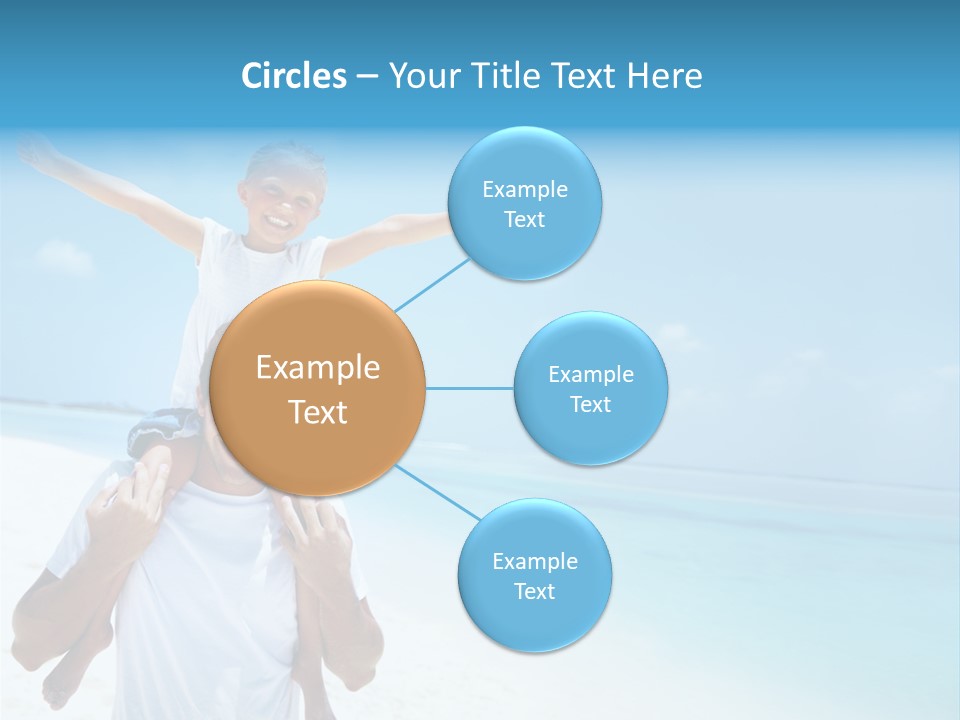 A Man Carrying A Child On His Shoulders On The Beach PowerPoint Template