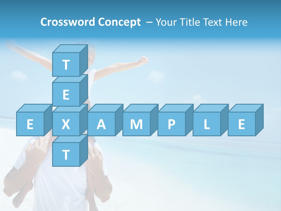 A Man Carrying A Child On His Shoulders On The Beach PowerPoint Template