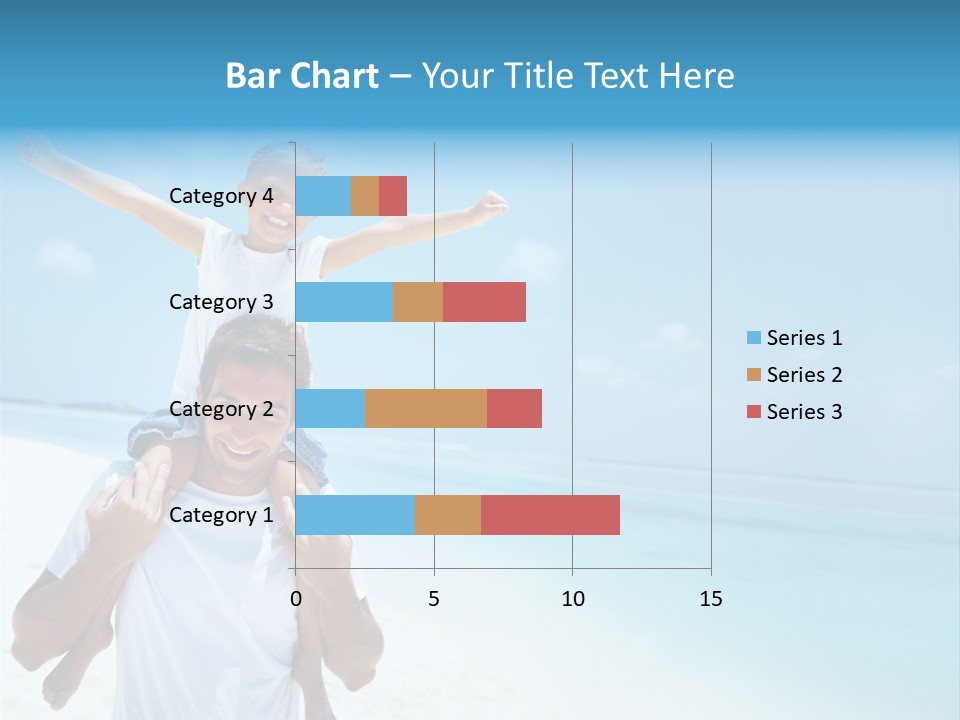 A Man Carrying A Child On His Shoulders On The Beach PowerPoint Template