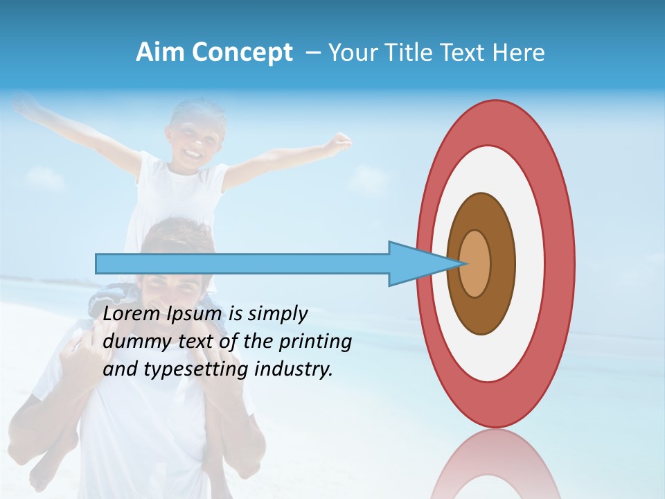 A Man Carrying A Child On His Shoulders On The Beach PowerPoint Template