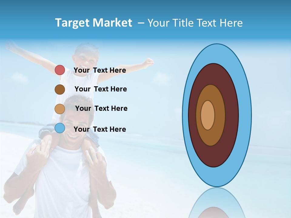 A Man Carrying A Child On His Shoulders On The Beach PowerPoint Template