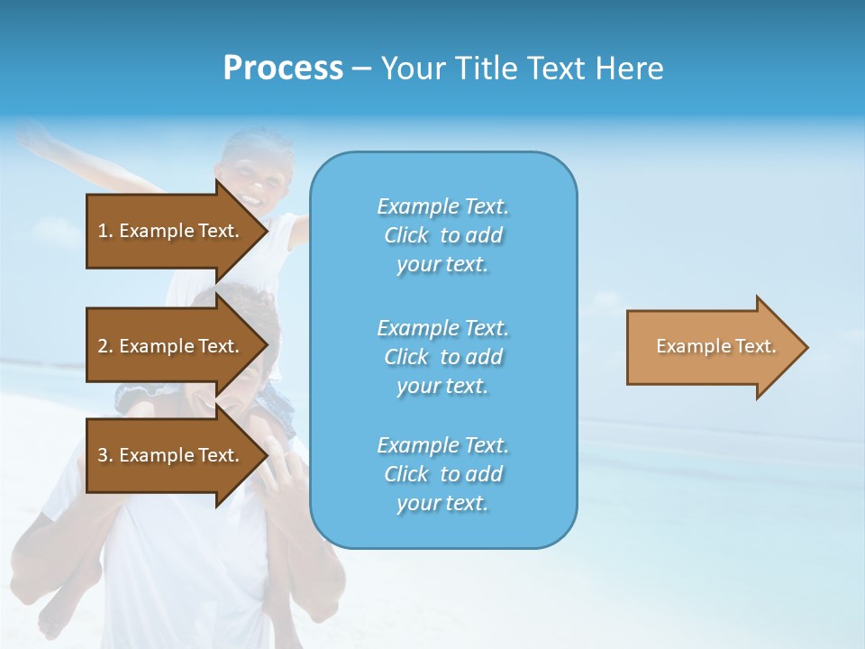 A Man Carrying A Child On His Shoulders On The Beach PowerPoint Template