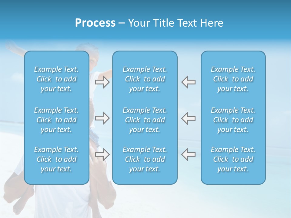 A Man Carrying A Child On His Shoulders On The Beach PowerPoint Template