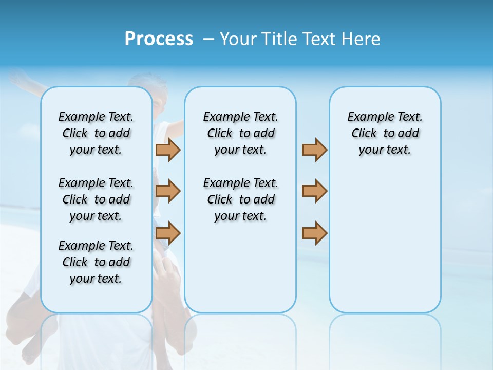 A Man Carrying A Child On His Shoulders On The Beach PowerPoint Template