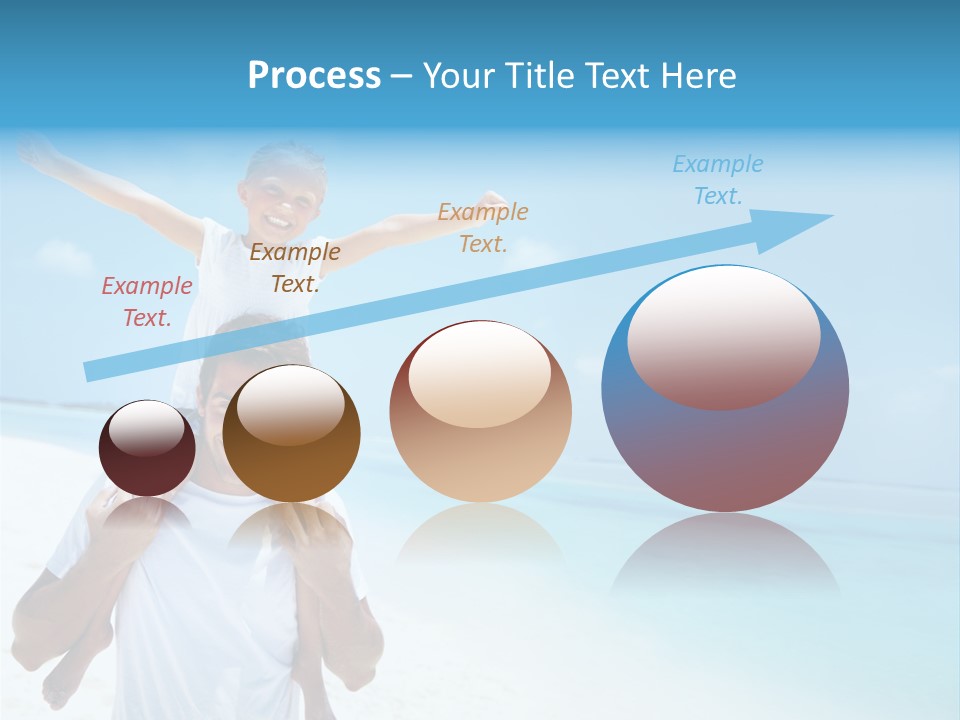 A Man Carrying A Child On His Shoulders On The Beach PowerPoint Template