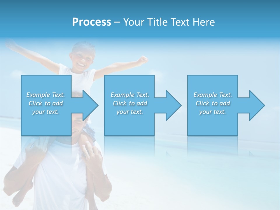 A Man Carrying A Child On His Shoulders On The Beach PowerPoint Template