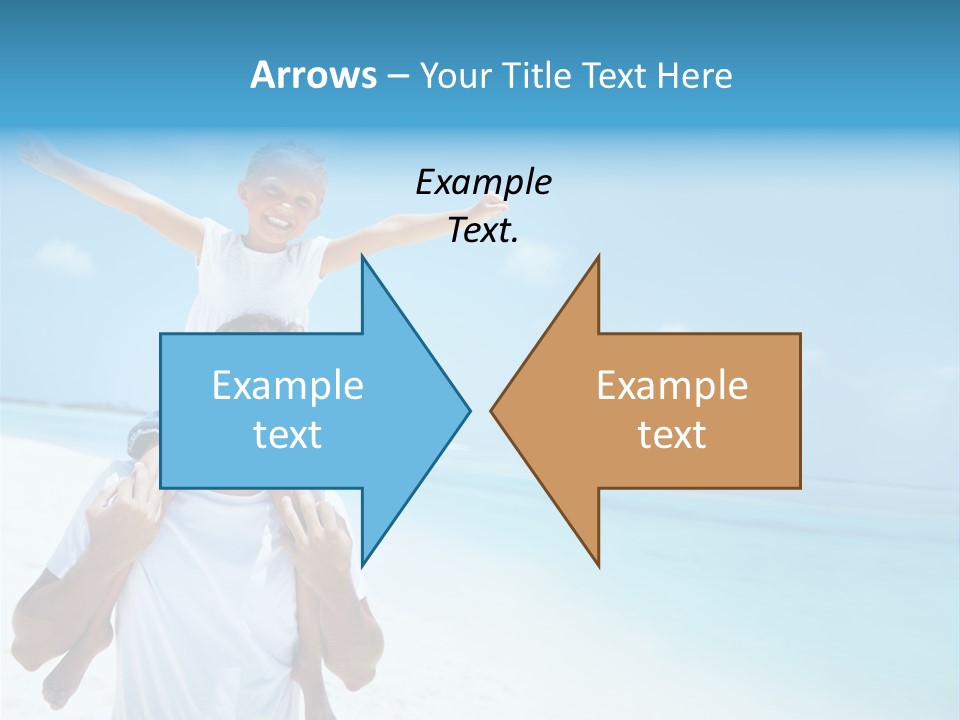 A Man Carrying A Child On His Shoulders On The Beach PowerPoint Template