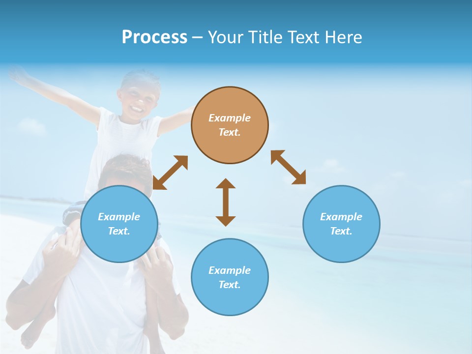 A Man Carrying A Child On His Shoulders On The Beach PowerPoint Template