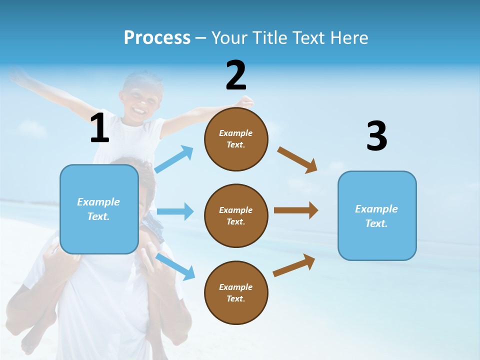 A Man Carrying A Child On His Shoulders On The Beach PowerPoint Template