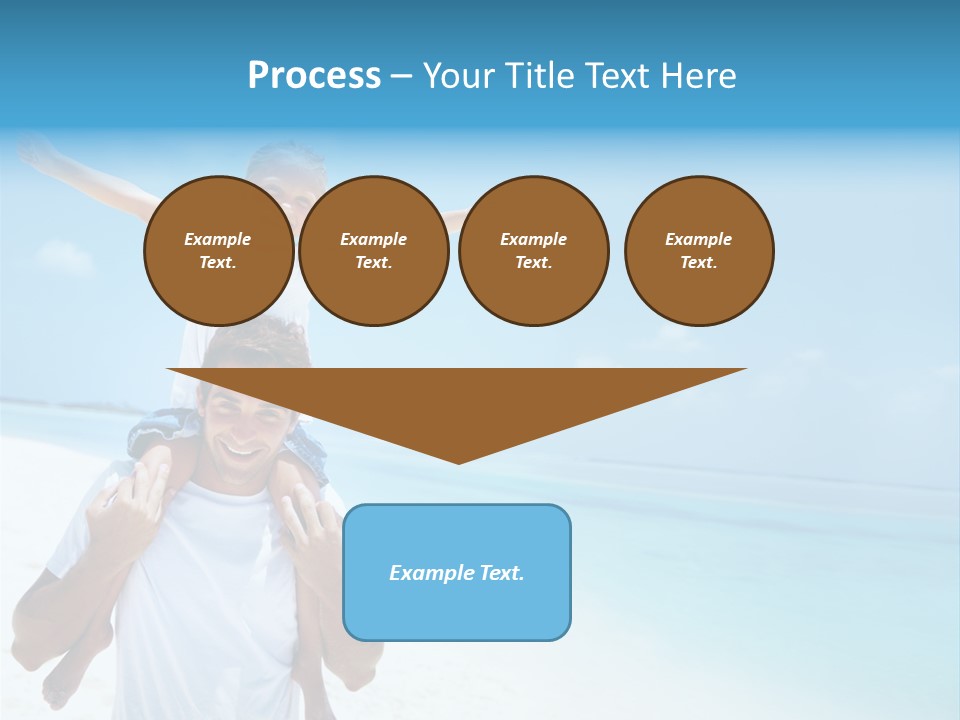 A Man Carrying A Child On His Shoulders On The Beach PowerPoint Template