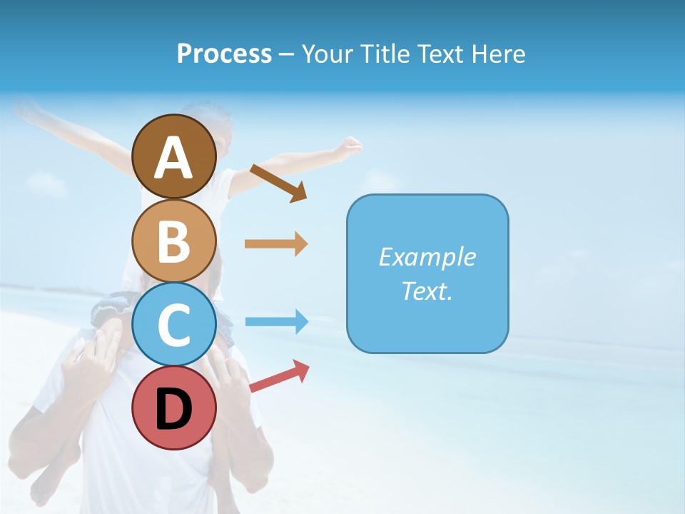 A Man Carrying A Child On His Shoulders On The Beach PowerPoint Template