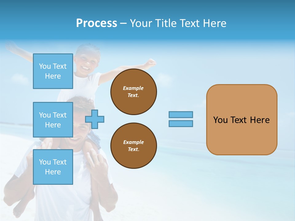 A Man Carrying A Child On His Shoulders On The Beach PowerPoint Template