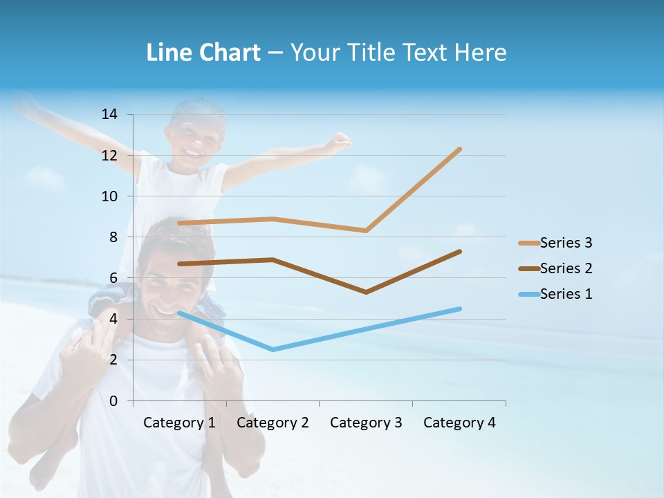 A Man Carrying A Child On His Shoulders On The Beach PowerPoint Template