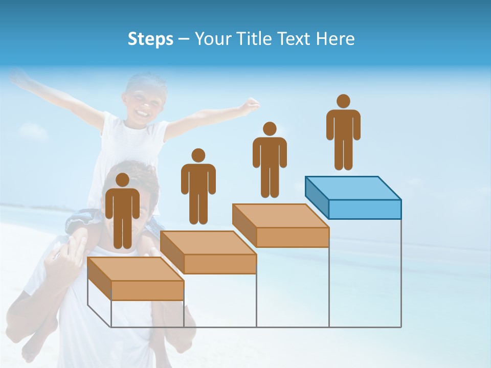 A Man Carrying A Child On His Shoulders On The Beach PowerPoint Template