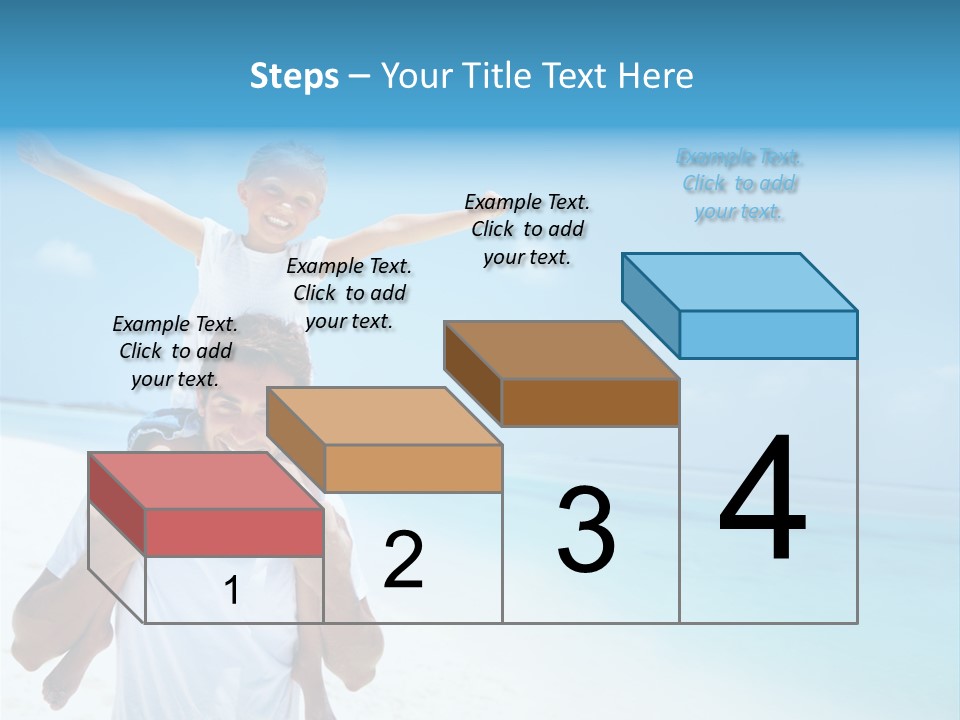 A Man Carrying A Child On His Shoulders On The Beach PowerPoint Template